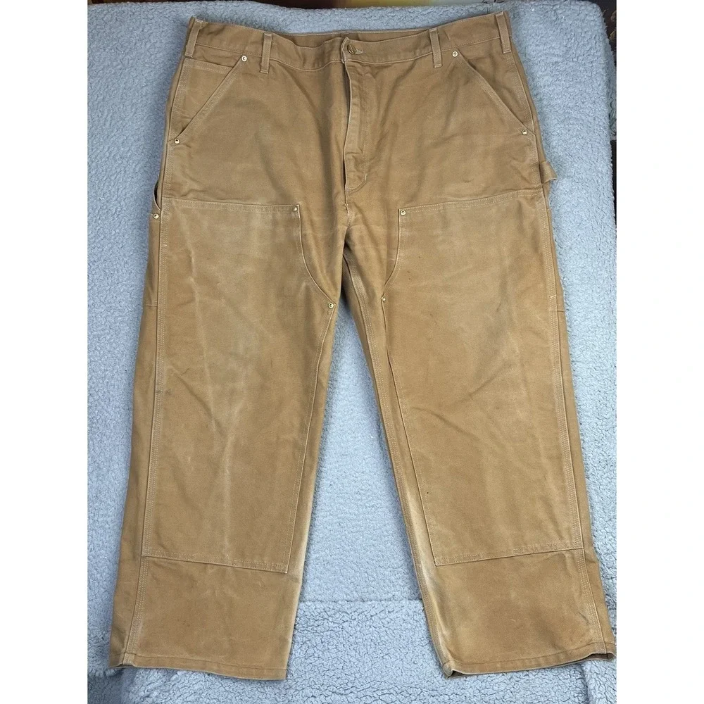 Vintage Carhartt B01 BRN Canvas Double Knee Mens Pants‎ Y2K Size 42x30 USA Made